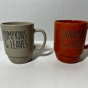 Boston Warehouse Mugs - Pumpkin & Leaves and Cinnamon & Spice